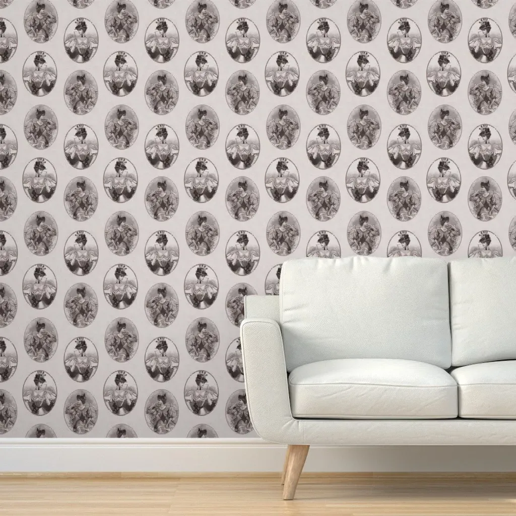 Vintage Fashion Divas Peel and Stick Wallpaper - Sepia product