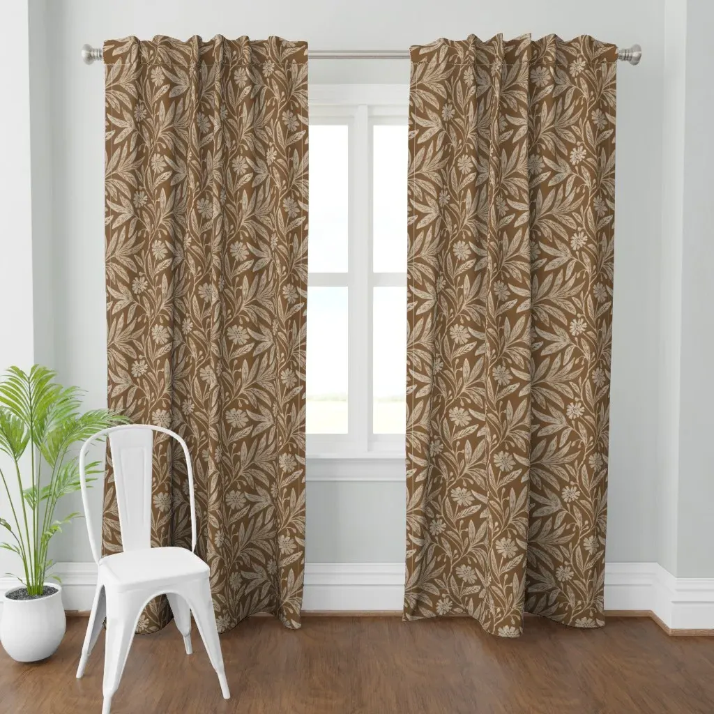 Vintage Floral Daisy Curtain Panel - Beige product