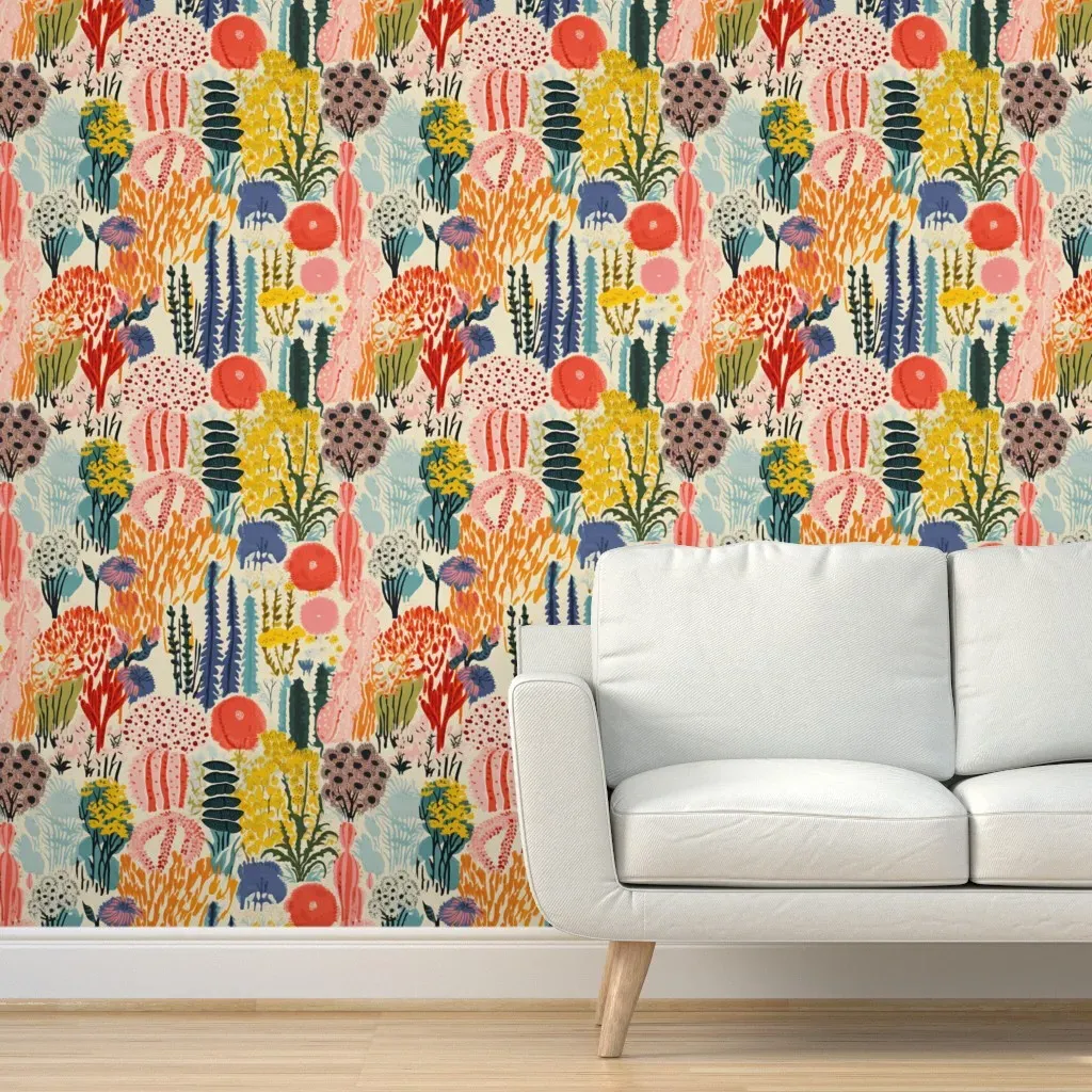 Vintage Floral Patchwork Peel and Stick Wallpaper - Pink product