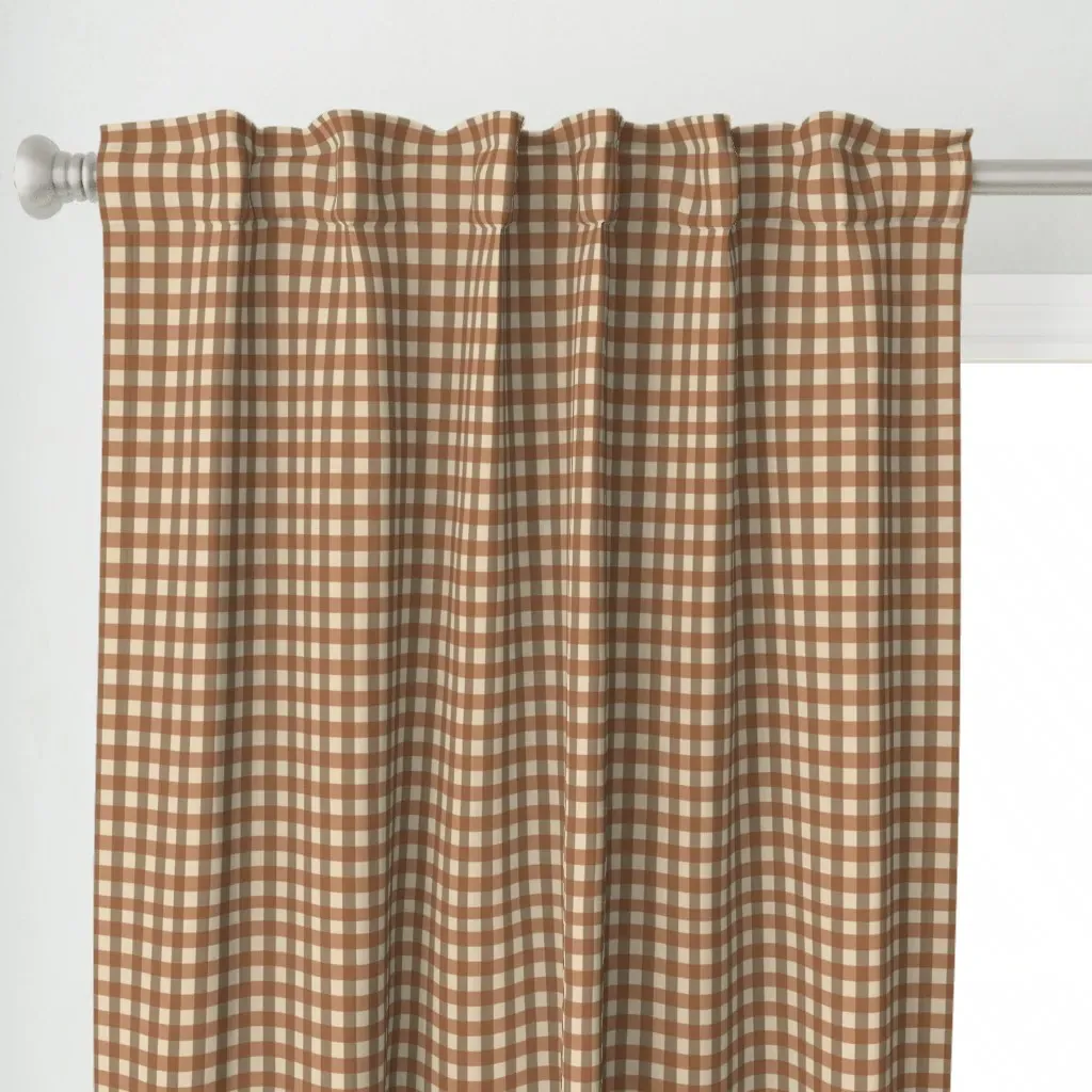 Vintage Flour Sack Curtain Panel - Brown alternate view
