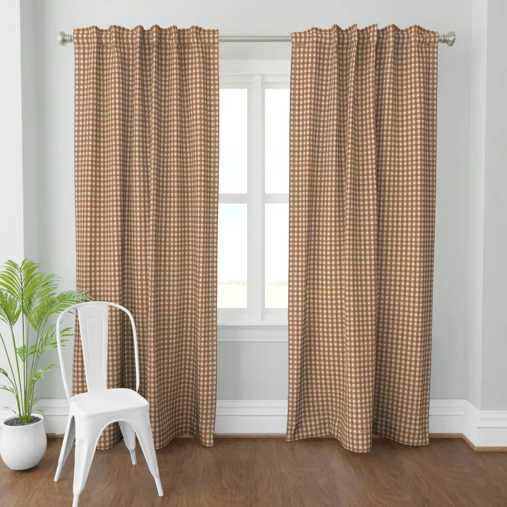 Vintage Flour Sack Curtain Panel - Brown product