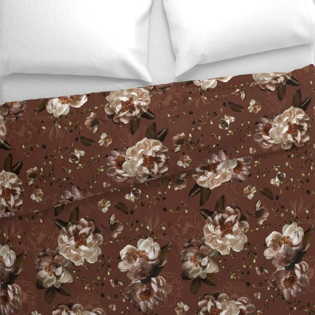 Vintage Flower Summer Garden Duvet Cover - Blush Pink alternate view