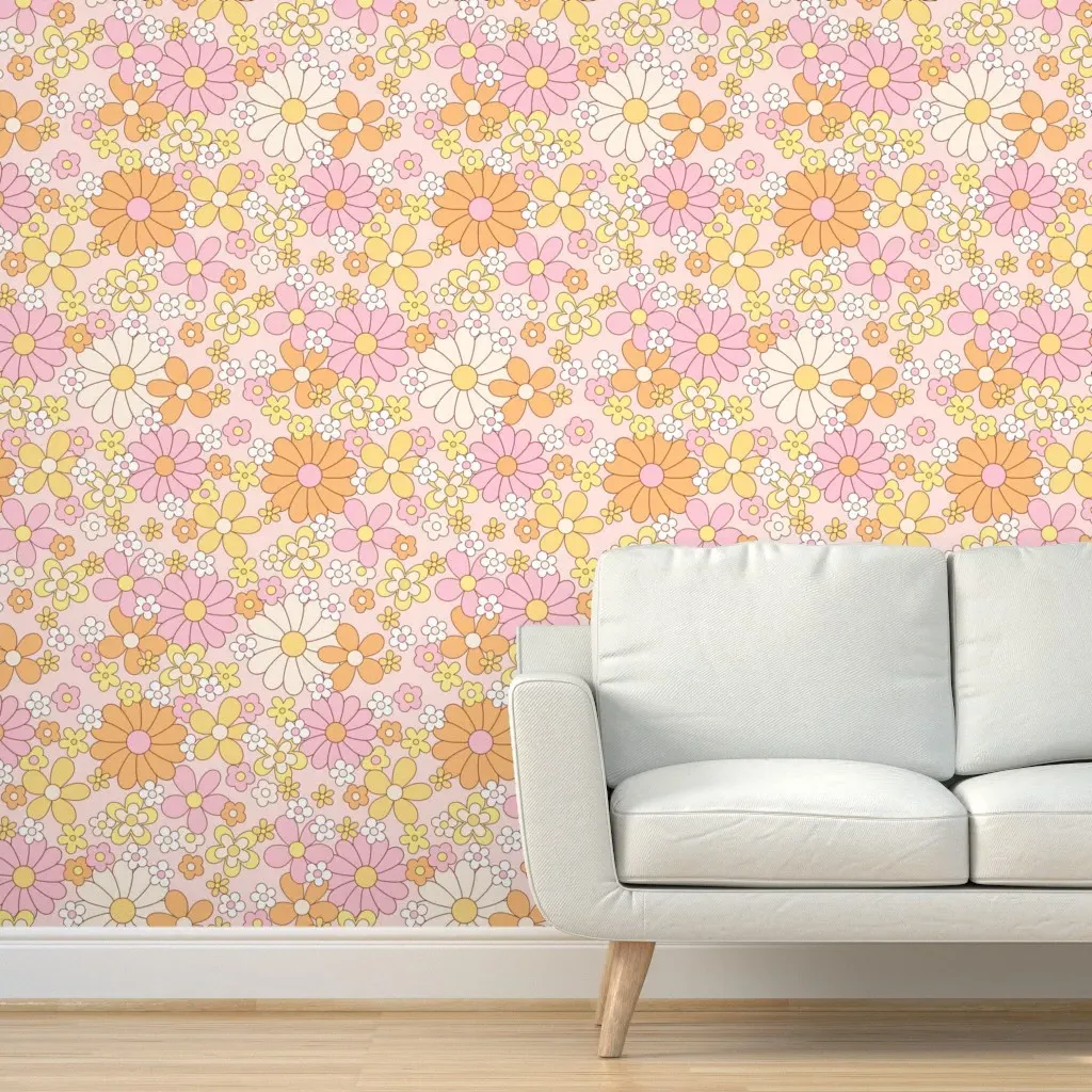 Vintage Flowers Peel and Stick Wallpaper - Peach product