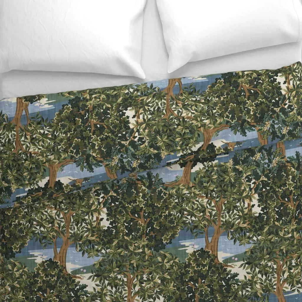 Vintage French Verdure Garden Duvet Cover - Green alternate view