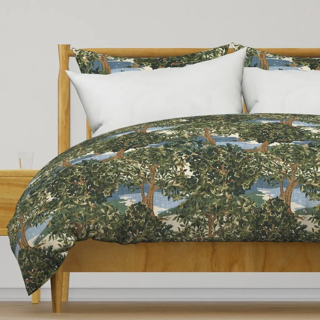 Vintage French Verdure Garden Duvet Cover - Green product
