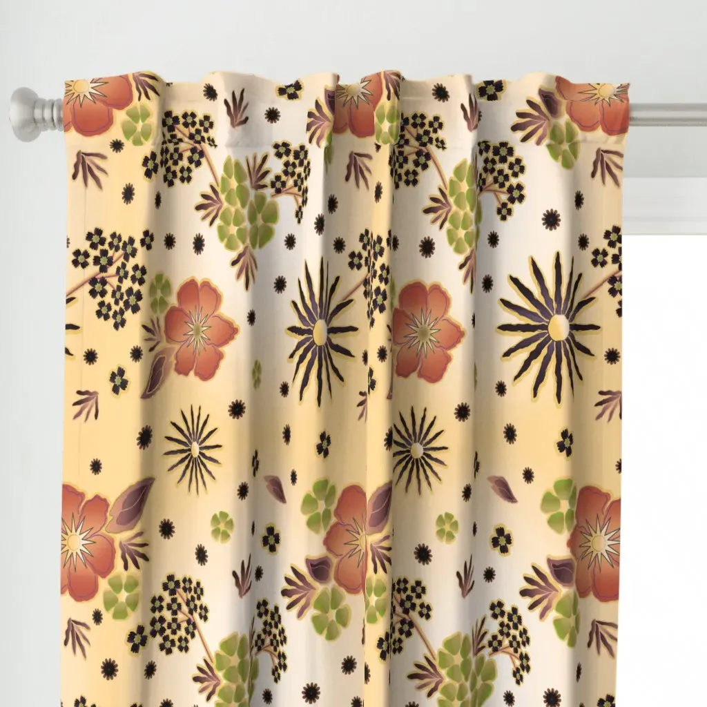 Vintage Gamma Large Curtain Panel - Terracotta alternate view