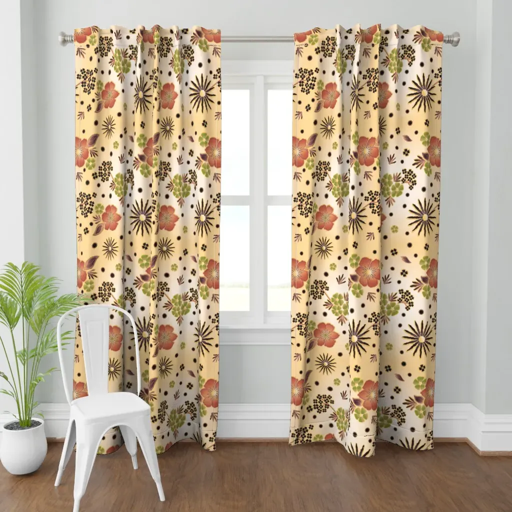 Vintage Gamma Large Curtain Panel - Terracotta product