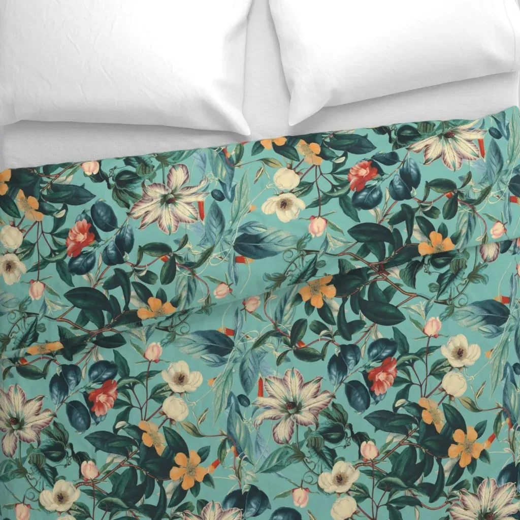 Vintage Garden V Duvet Cover - Green alternate view