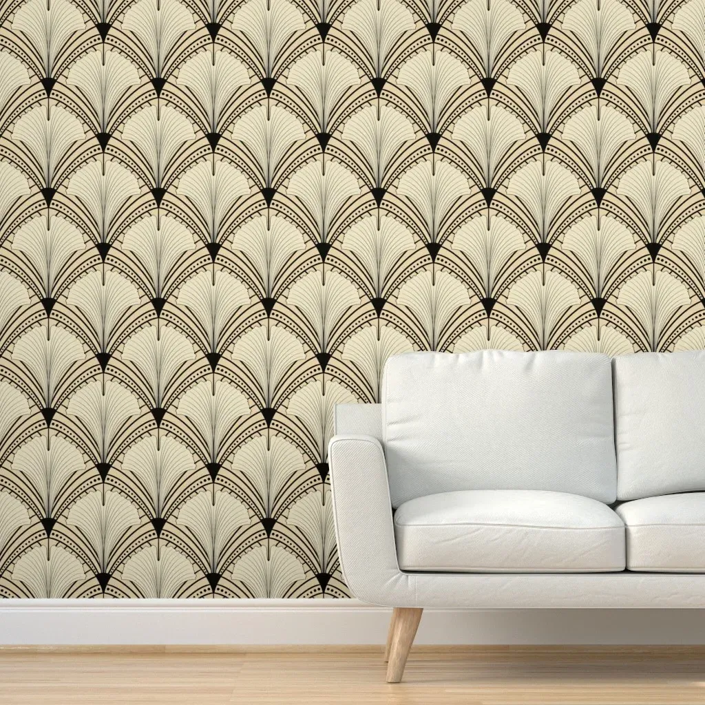 Vintage Glamour Ginko Peel and Stick Wallpaper - Tan Brown product