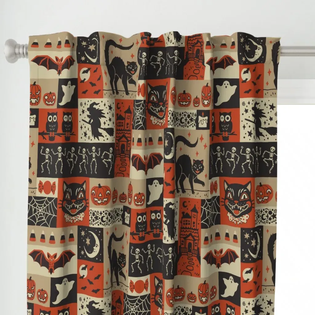 Vintage Halloween Curtain Panel - Black alternate view