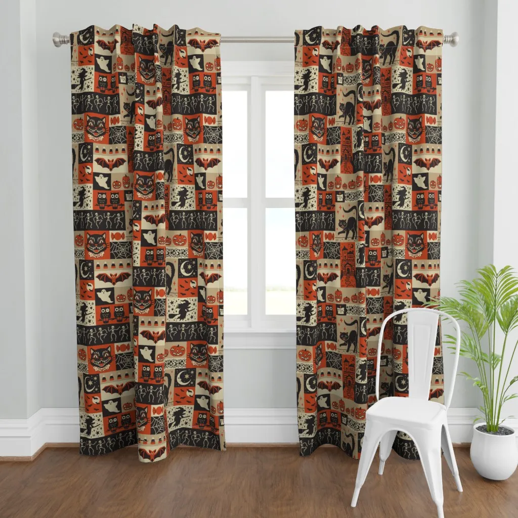 Vintage Halloween Curtain Panel - Black product