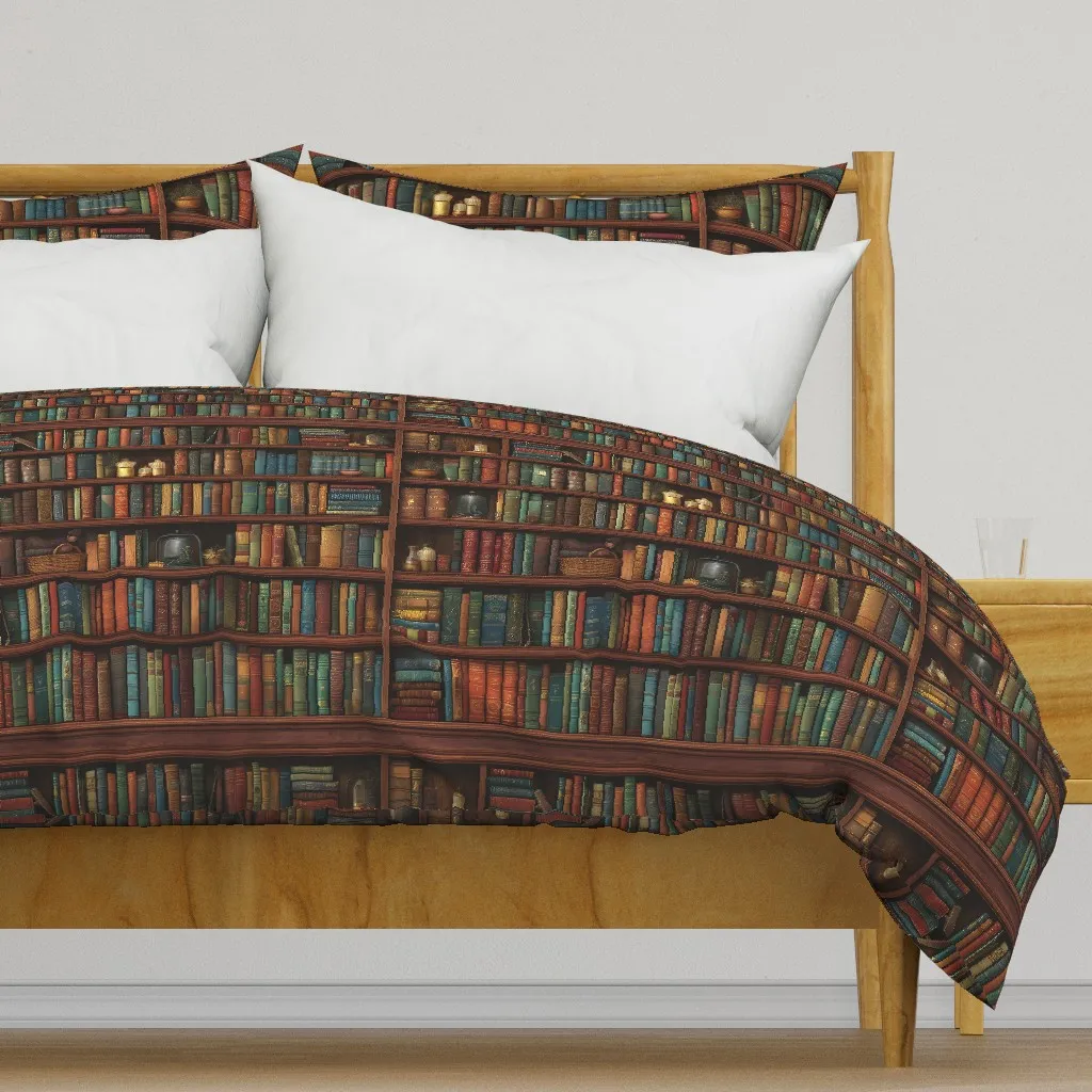 Vintage Hardwood Bookshelf Duvet Cover product