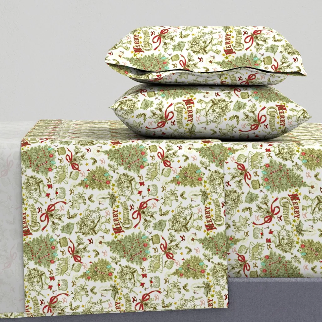 Vintage Ho Ho Ho Cal King Sheet Set - Green product