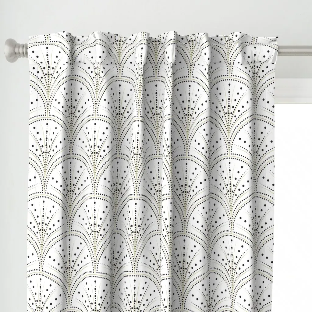 Vintage Hollywood Glamour Curtain Panel - Black alternate view