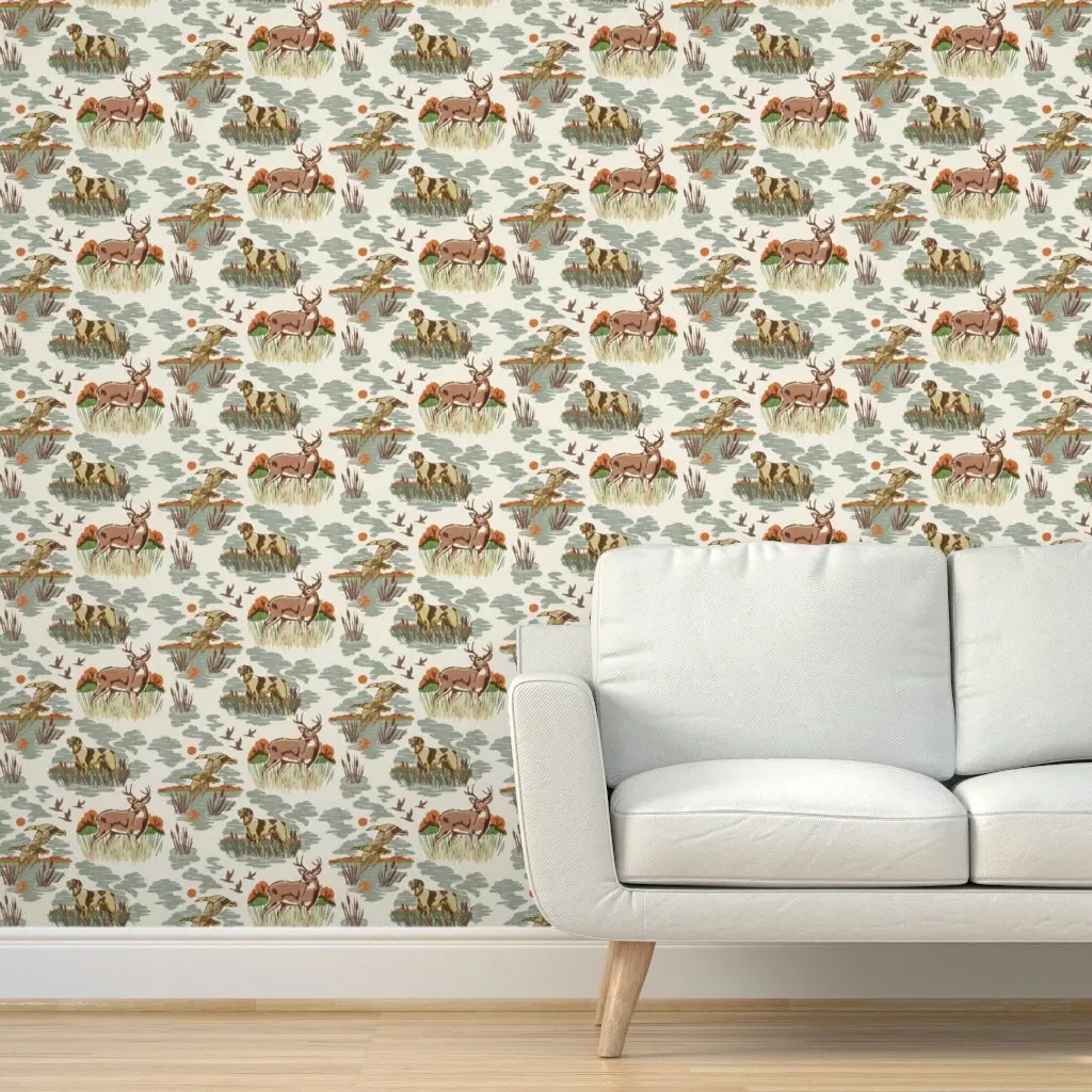 Vintage Hunting Season Peel and Stick Wallpaper - Brown product