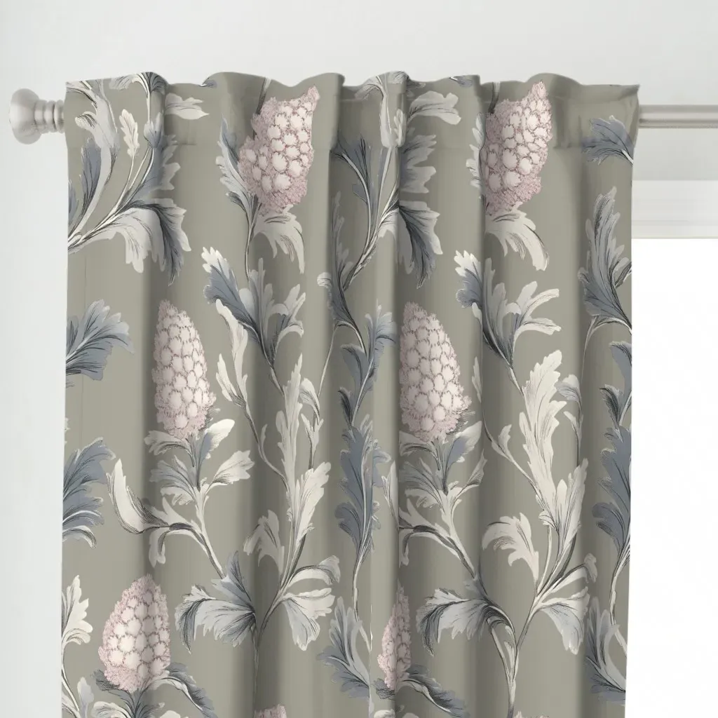 Vintage Jacquard Curtain Panel - Pink alternate view