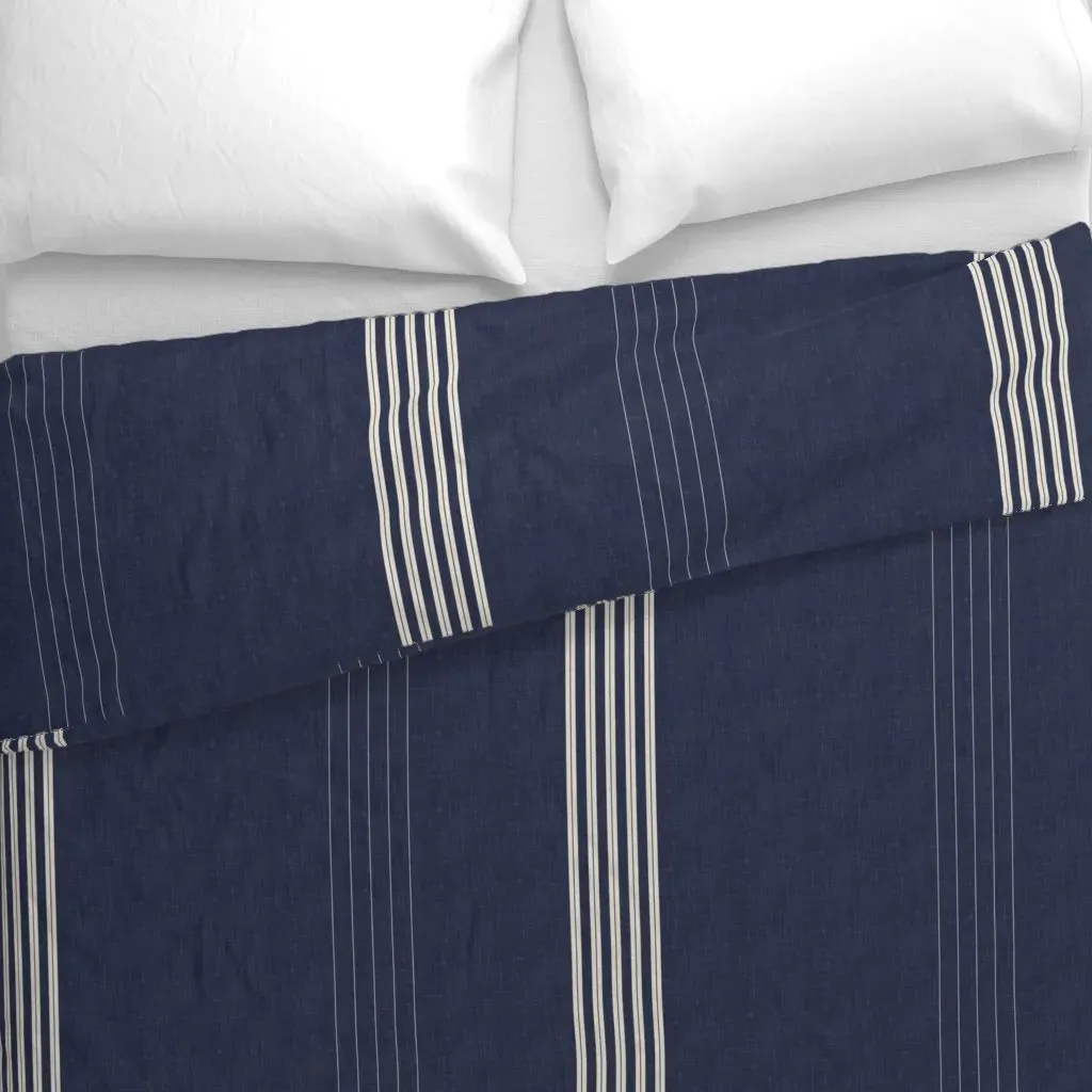 Vintage Japanese Garden Thin Duvet Cover - Navy Blue alternate view