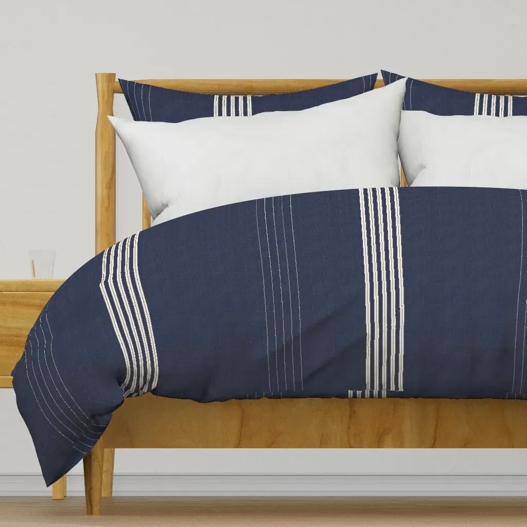 Vintage Japanese Garden Thin Duvet Cover - Navy Blue product