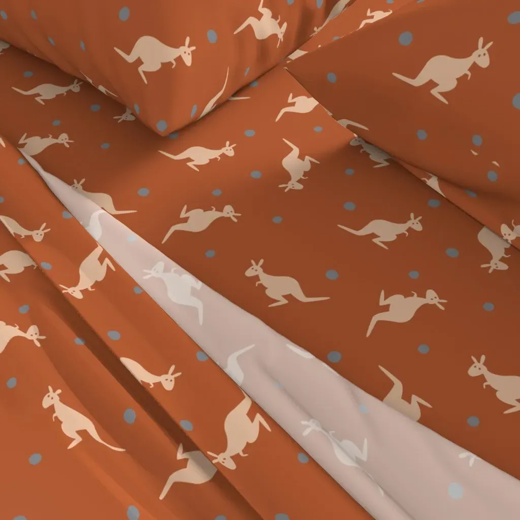 Vintage Kangaroo Twin Sheet Set - Peach alternate view