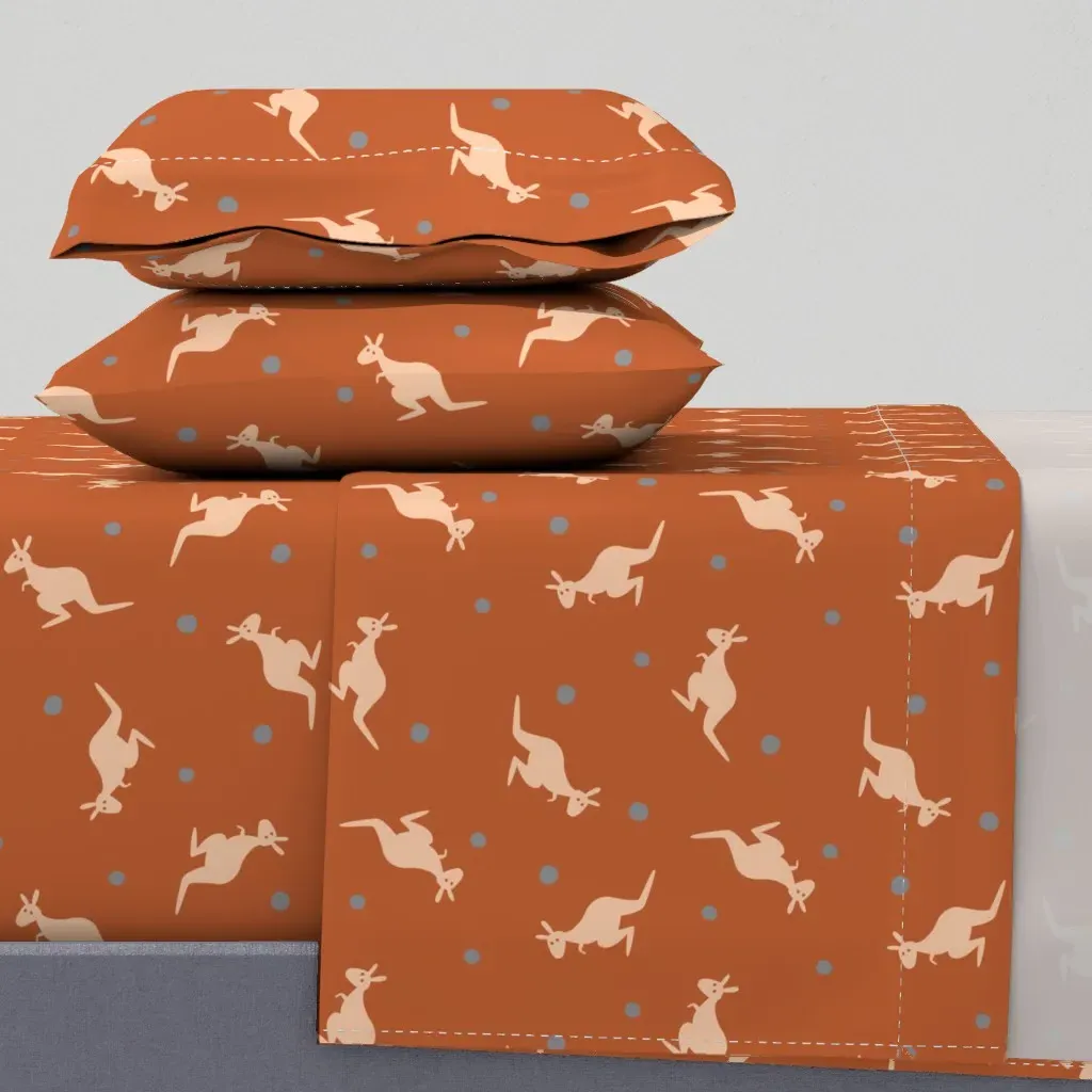 Vintage Kangaroo Twin Sheet Set - Peach product