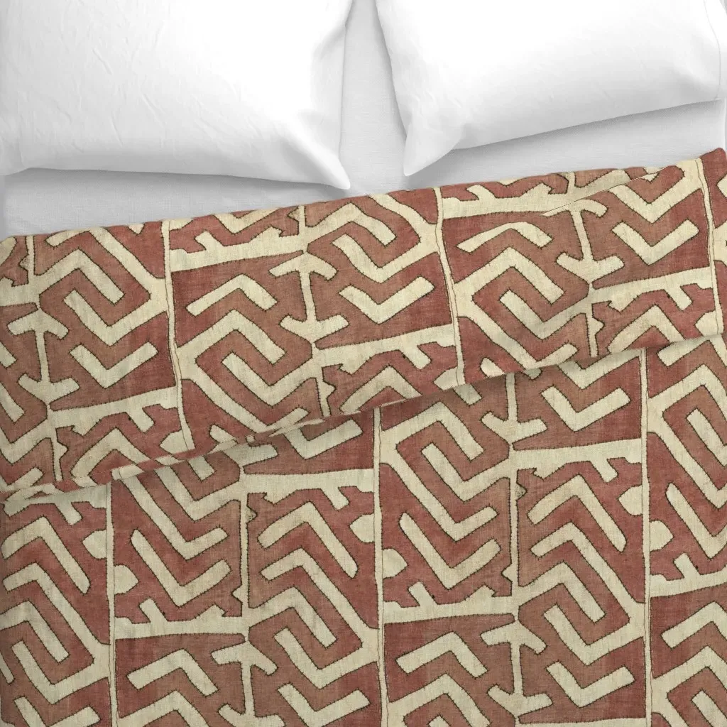 Vintage Kuba Cloth Duvet Cover - Dusty Rose alternate view