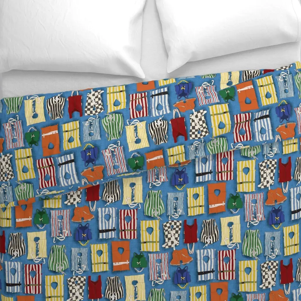 Vintage Life Jackets Bright 14 Duvet Cover - Blue alternate view