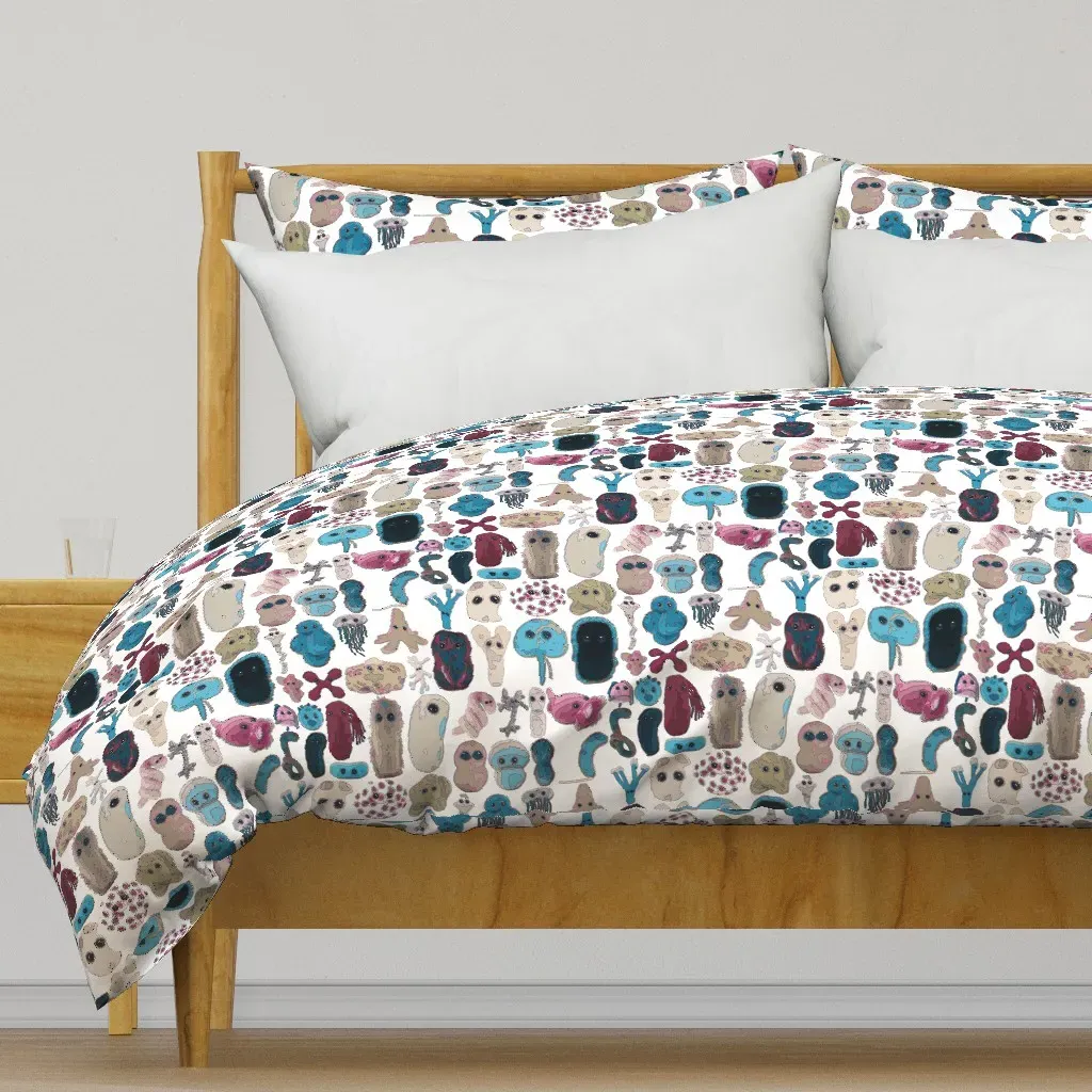 Vintage Microbes Duvet Cover - Light Blue product