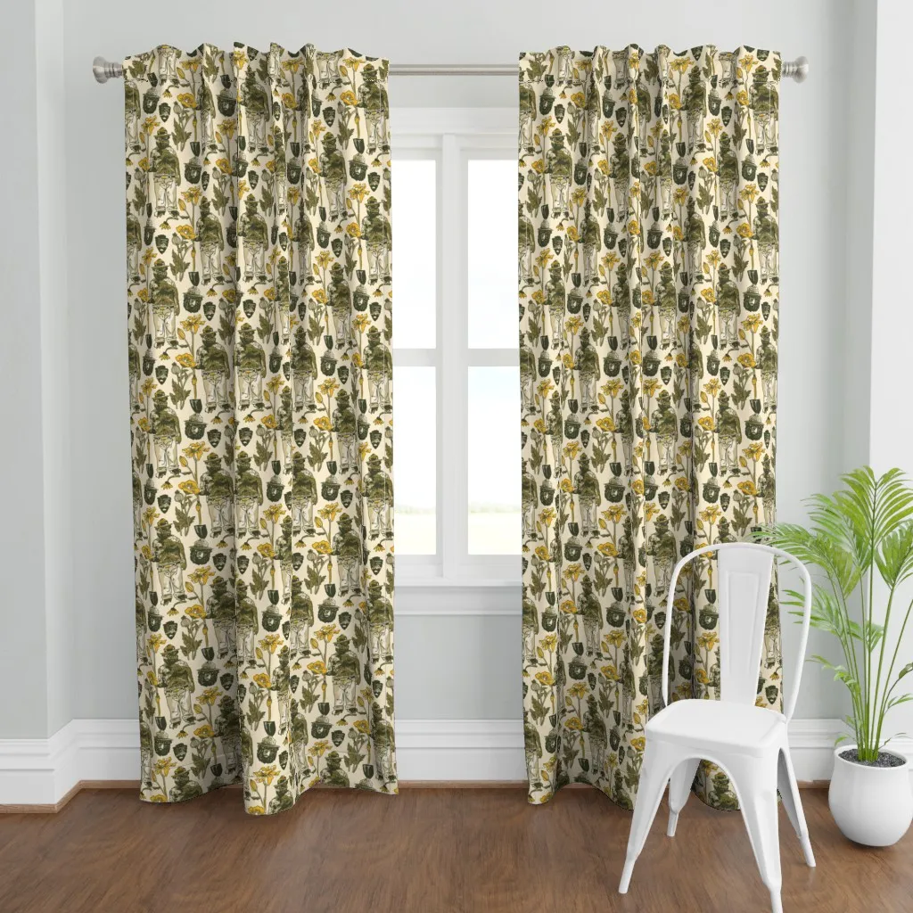 Vintage National Parks Curtain Panel - Olive Green product