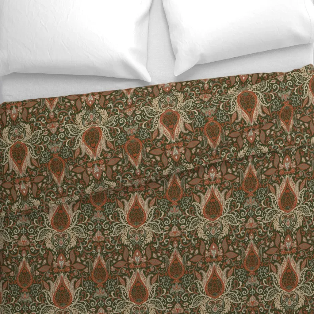 Vintage Paisley Duvet Cover - Dark Red alternate view