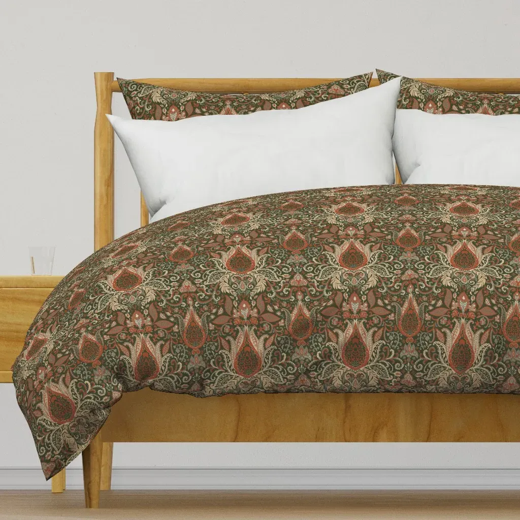 Vintage Paisley Duvet Cover - Dark Red product