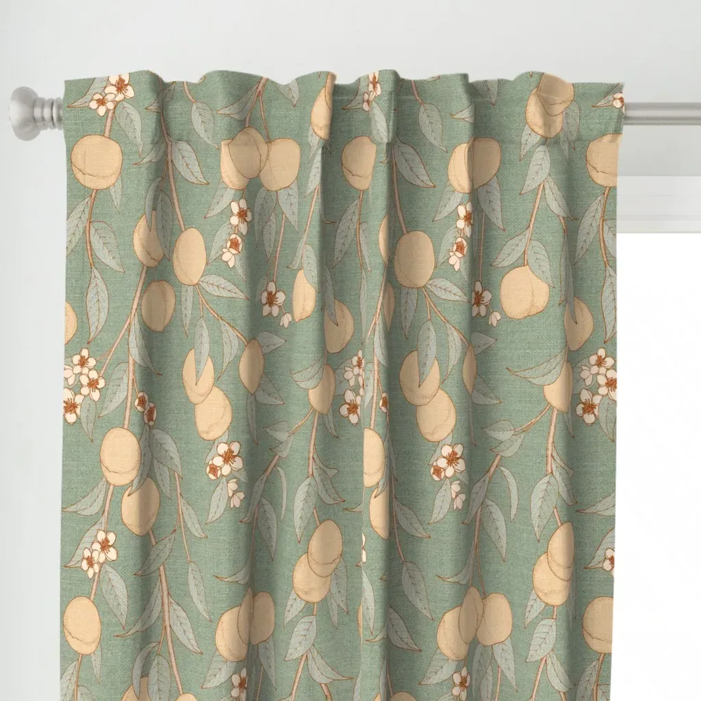 Vintage Peaches Curtain Panel - Peach alternate view