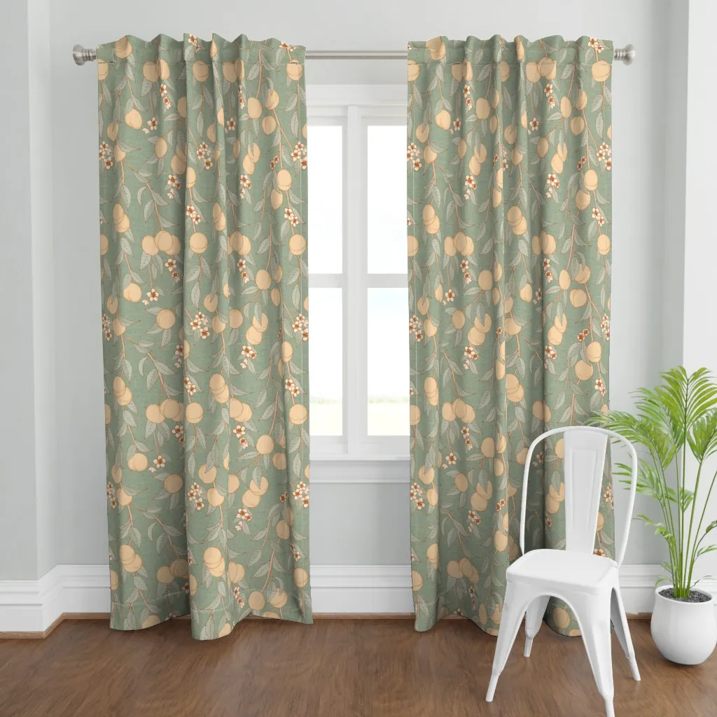 Vintage Peaches Curtain Panel - Peach product