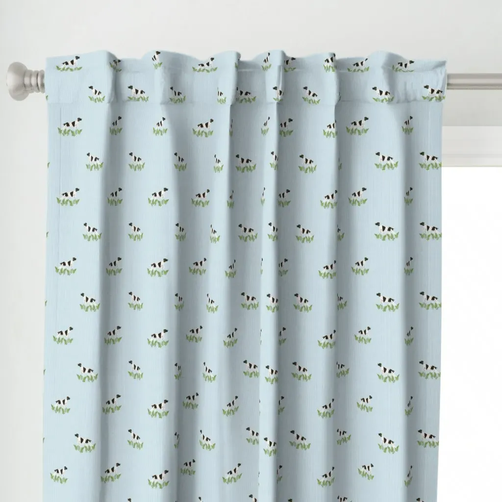 Vintage Pointer Dog Curtain Panel - Green alternate view