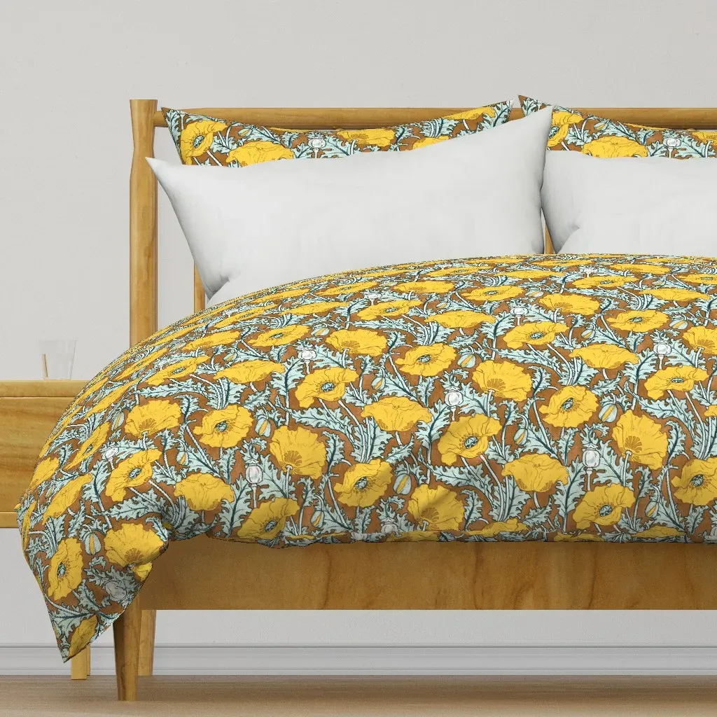 Vintage Poppy Duvet Cover - Golden Yellow product