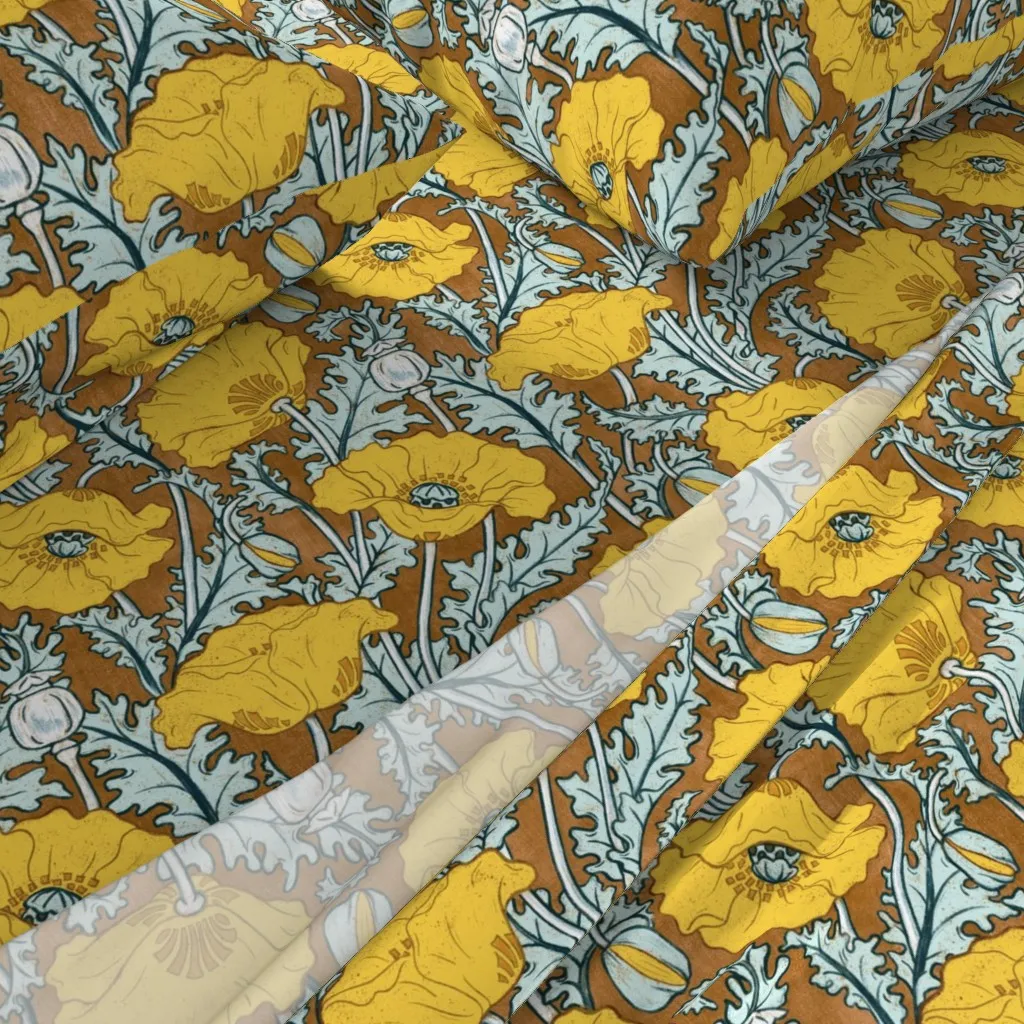 Vintage Poppy Queen Sheet Set - Golden Yellow alternate view