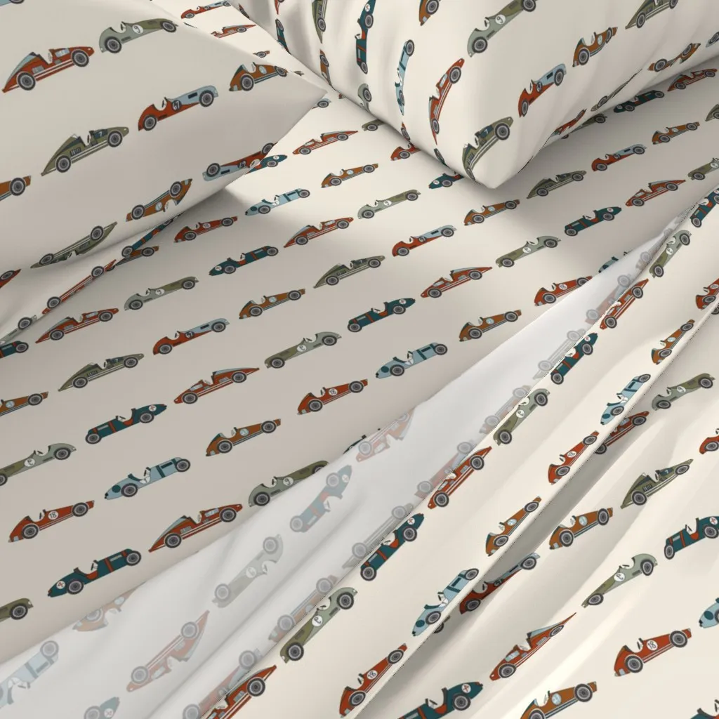 Vintage Racecars Full Sheet Set - Beige alternate view
