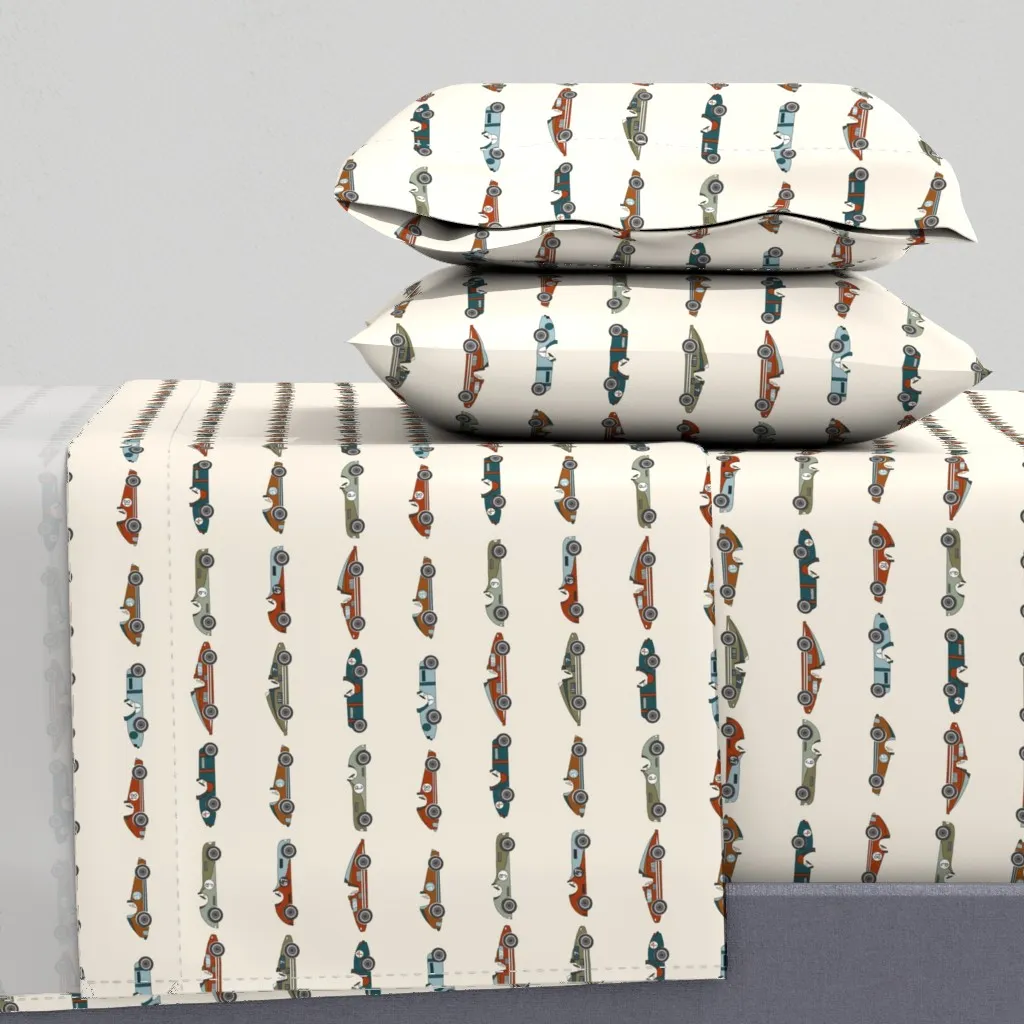 Vintage Racecars Full Sheet Set - Beige product