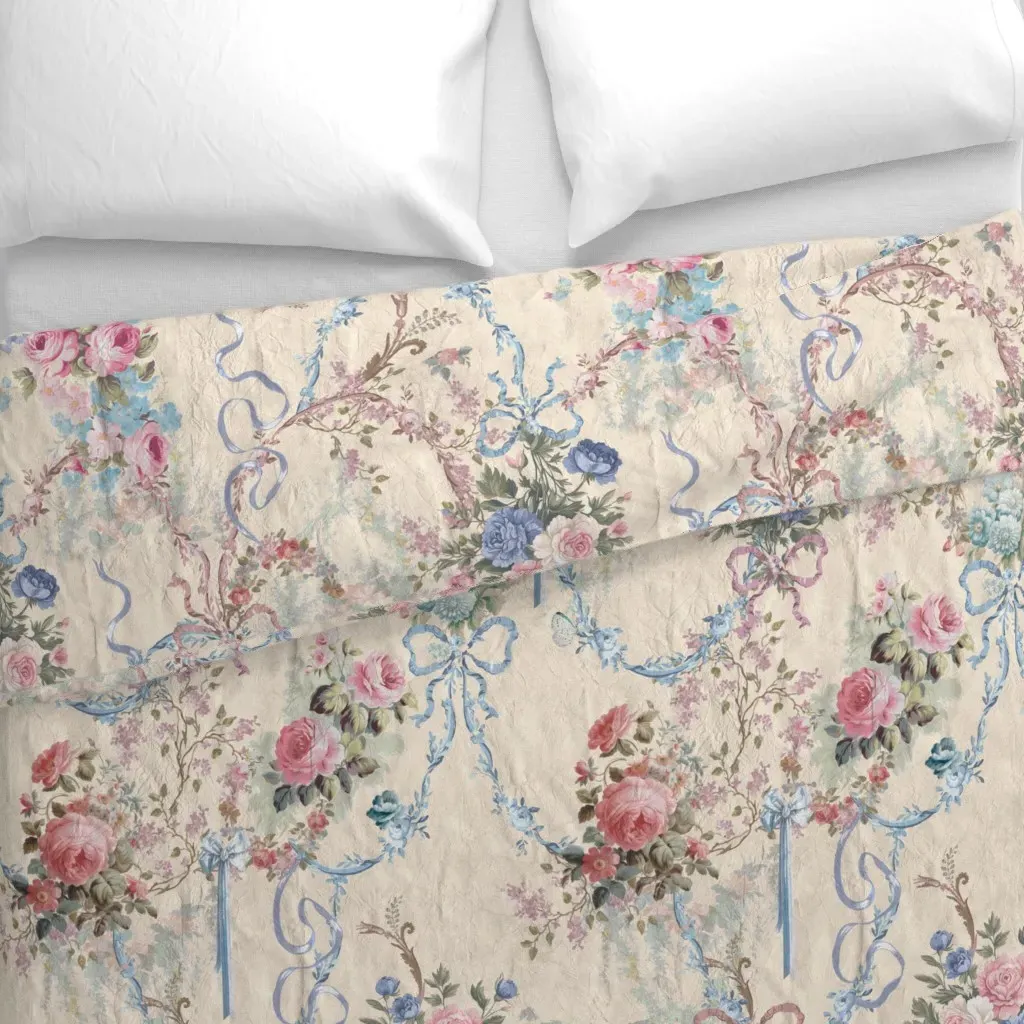 Vintage Romantic Rose Revival Duvet Cover - Pink alternate view