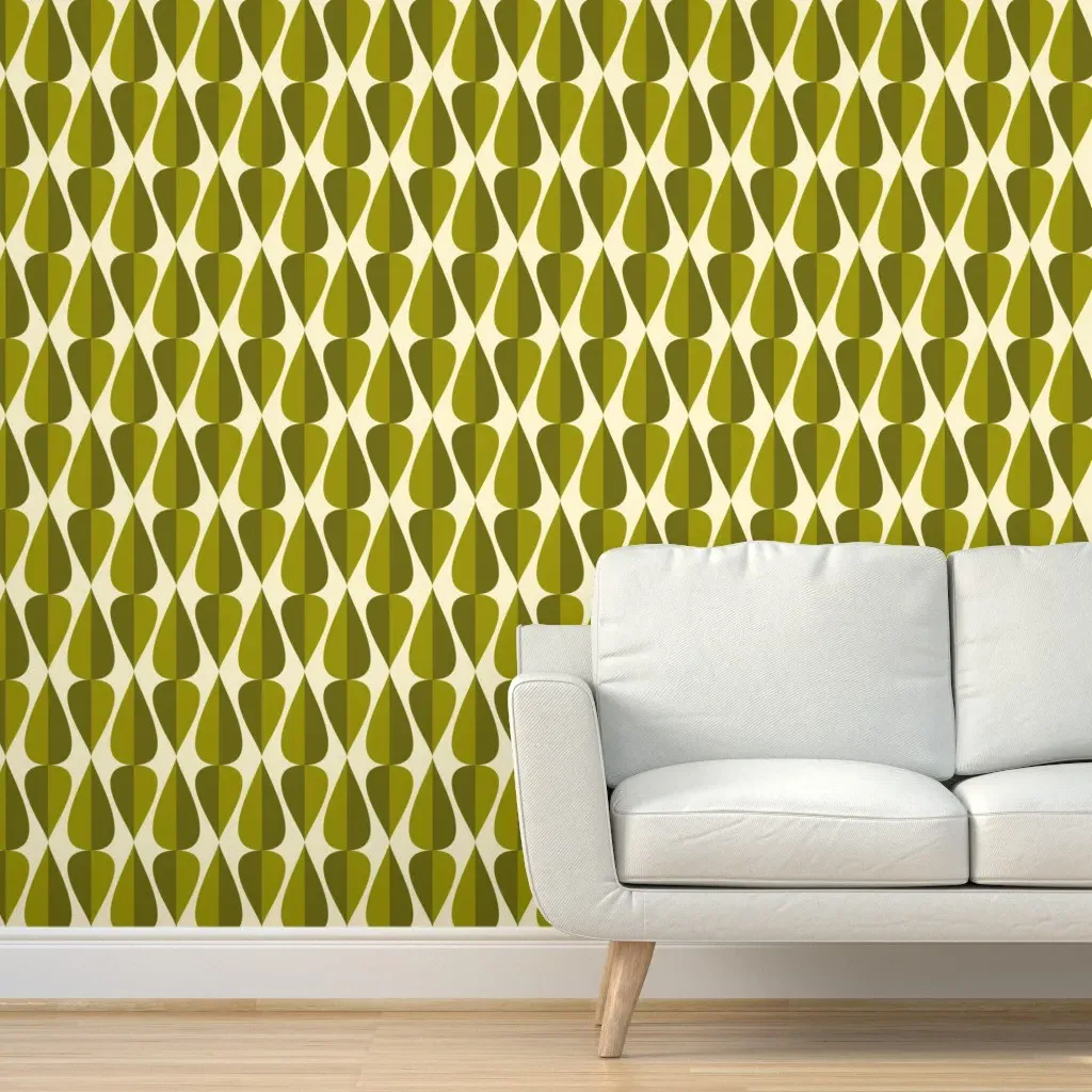 Vintage Spades Peel and Stick Wallpaper - Olive Green product