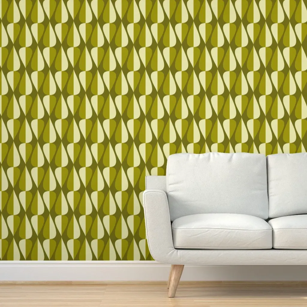 Vintage Spades Peel and Stick Wallpaper - Olive Green product