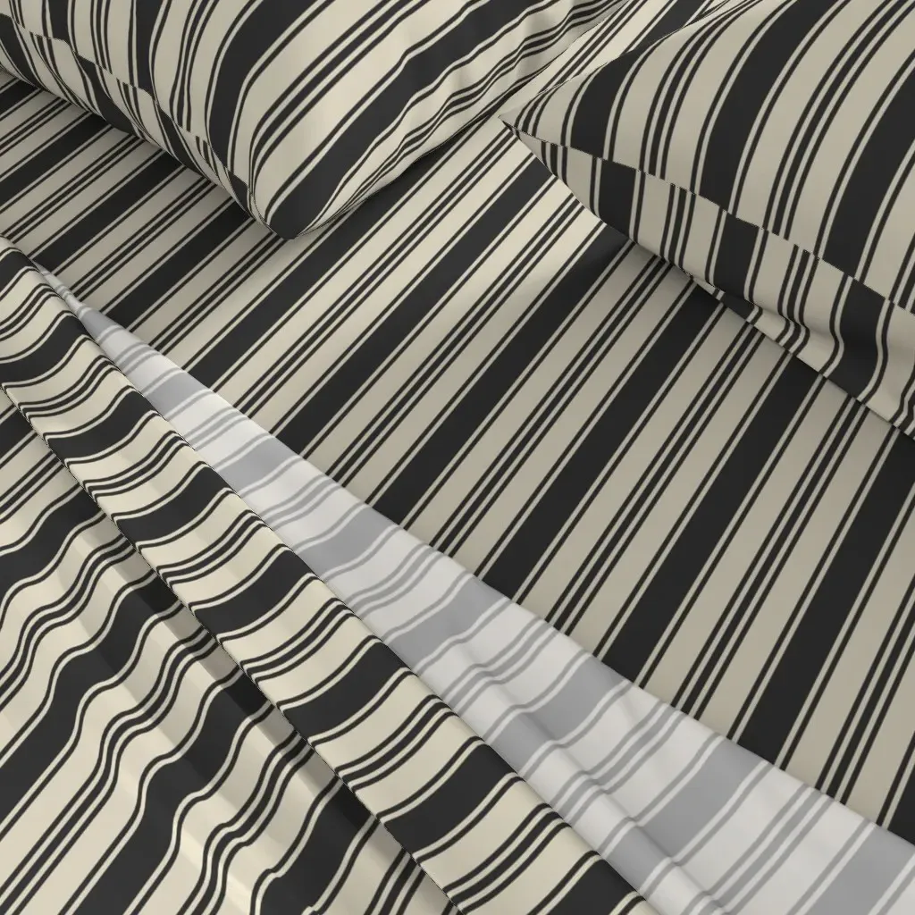 Vintage Stripes French Full Sheet Set - Beige alternate view
