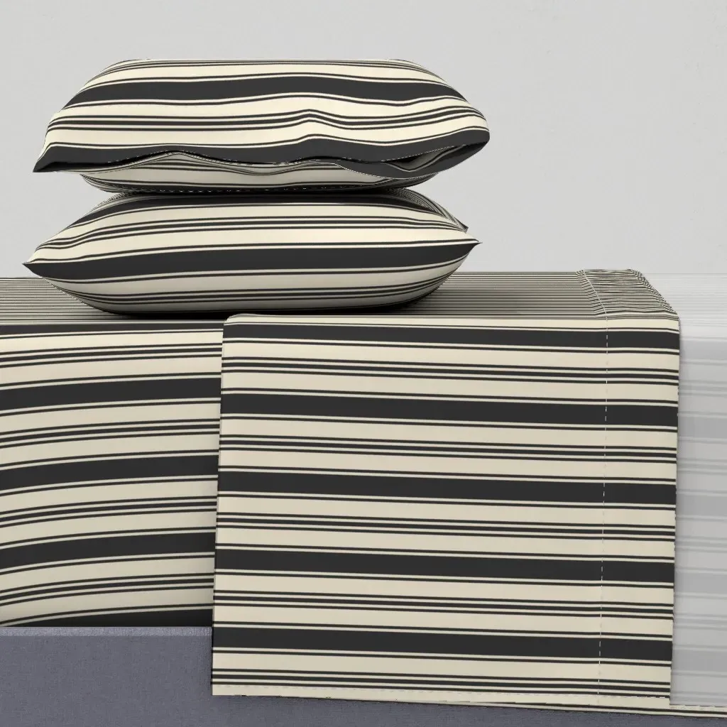 Vintage Stripes French Full Sheet Set - Beige product