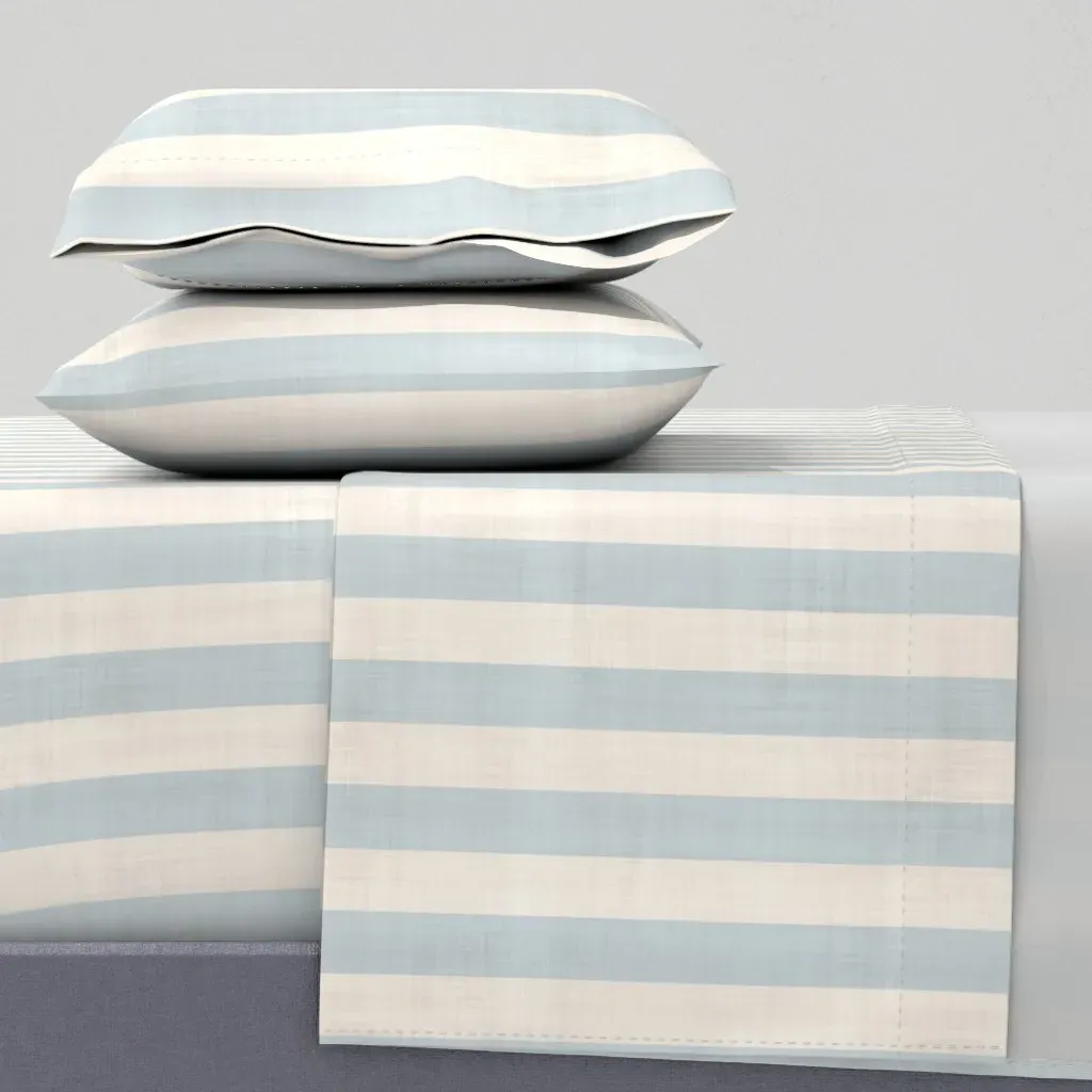 Vintage Stripes Queen Sheet Set - Light Blue product