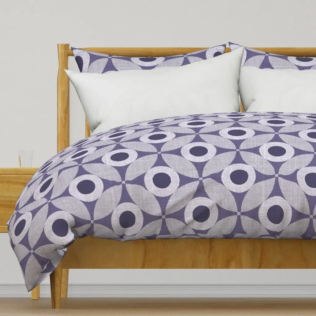 Vintage Textured Geometric Duvet Cover - Purple product