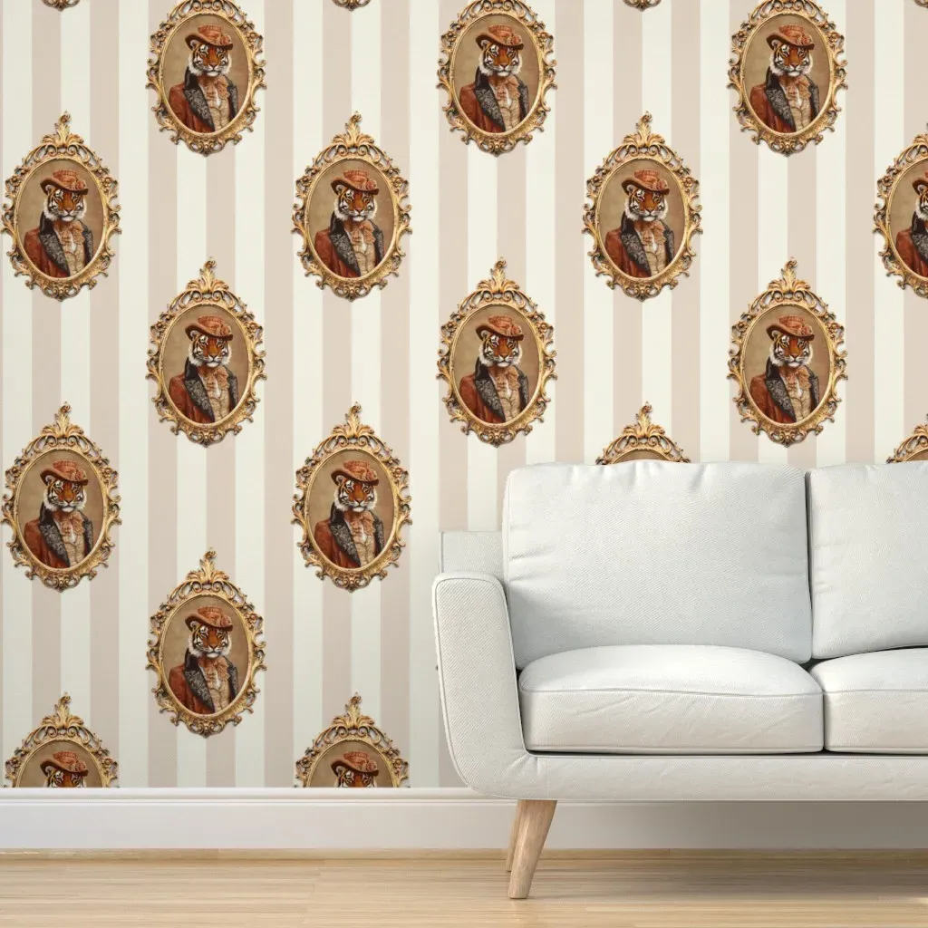 Vintage Tiger Peel and Stick Wallpaper - Gold product