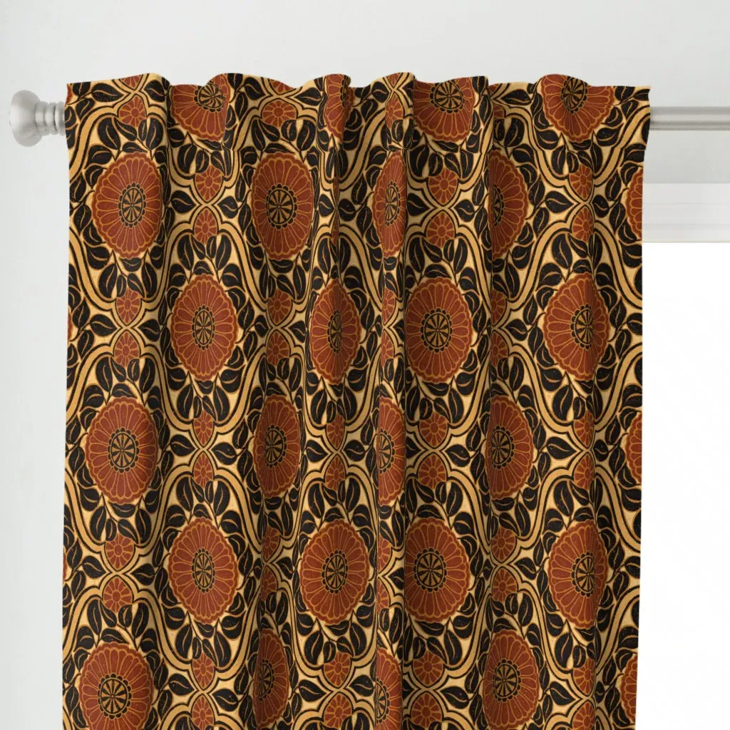 Vintage Trellis 12" Curtain Panel - Dark Red-Brown alternate view