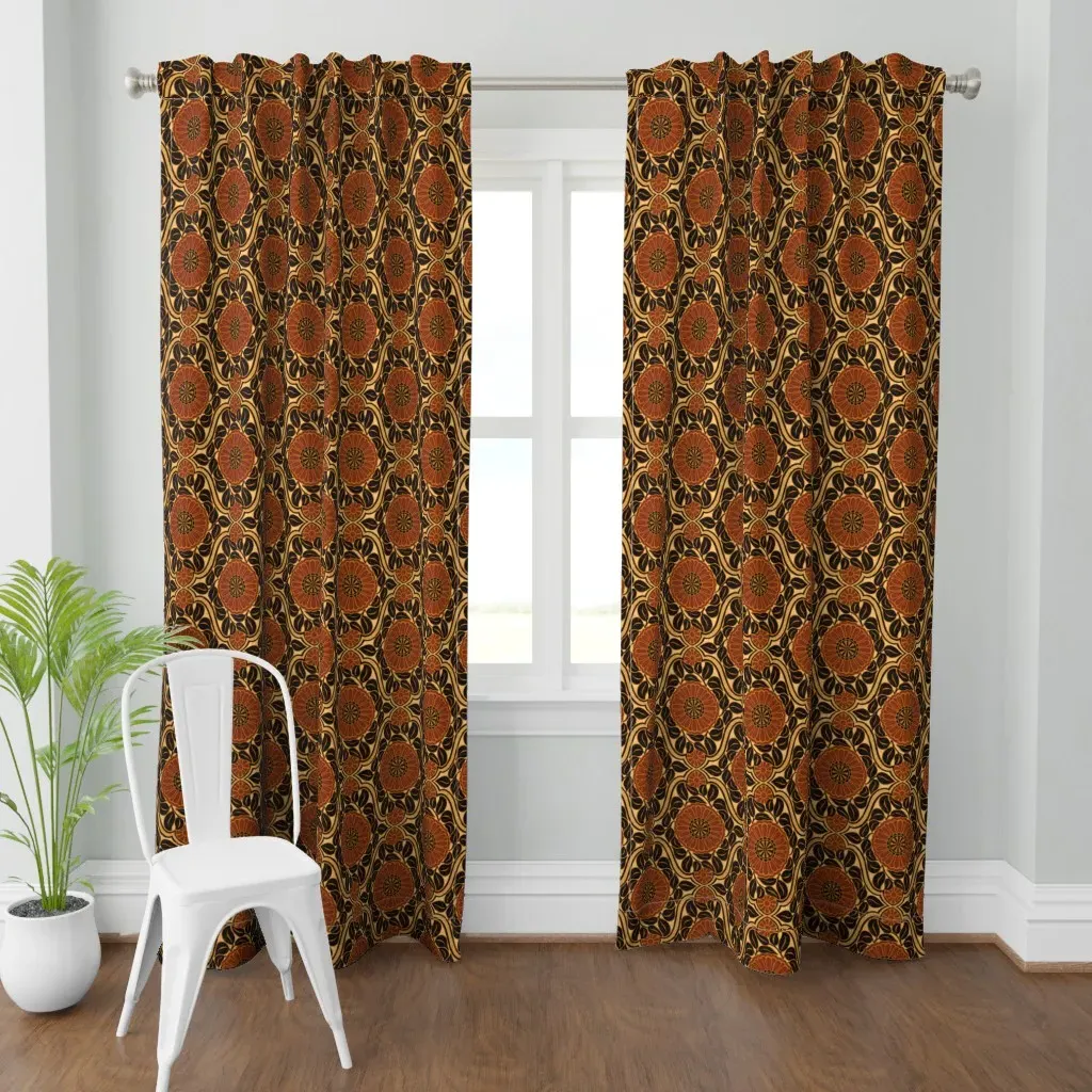 Vintage Trellis 12" Curtain Panel - Dark Red-Brown product