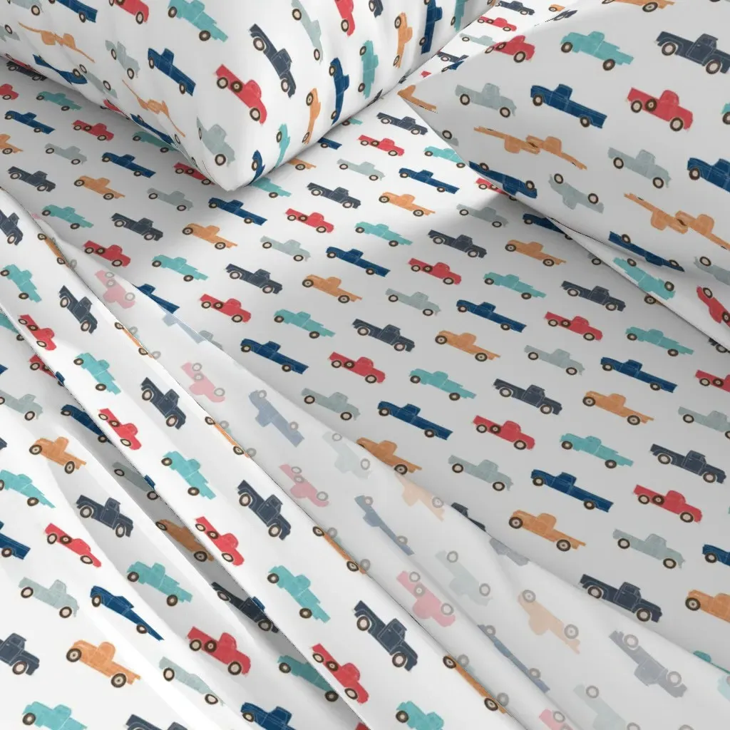 Vintage Trucks Twin Sheet Set - Navy Blue alternate view