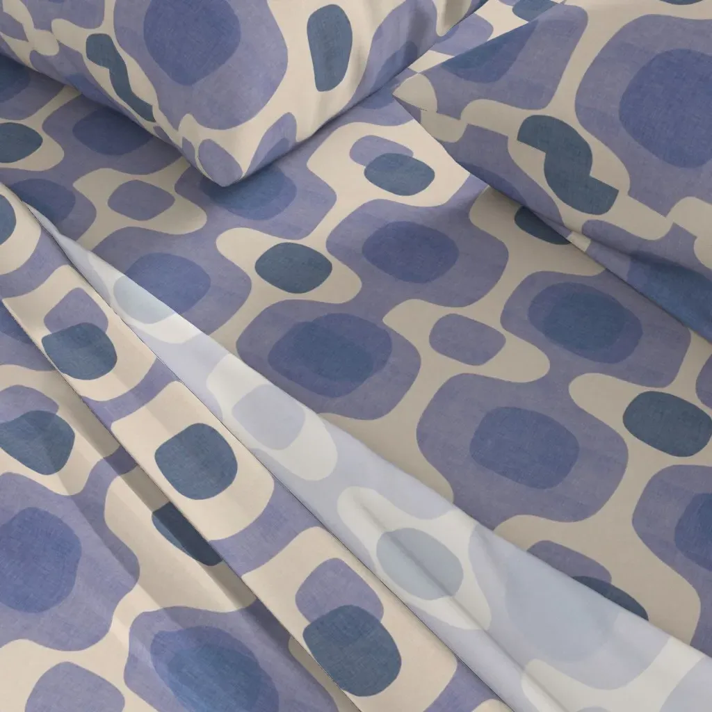 Vintage TV Geometric Queen Sheet Set - Periwinkle Blue alternate view