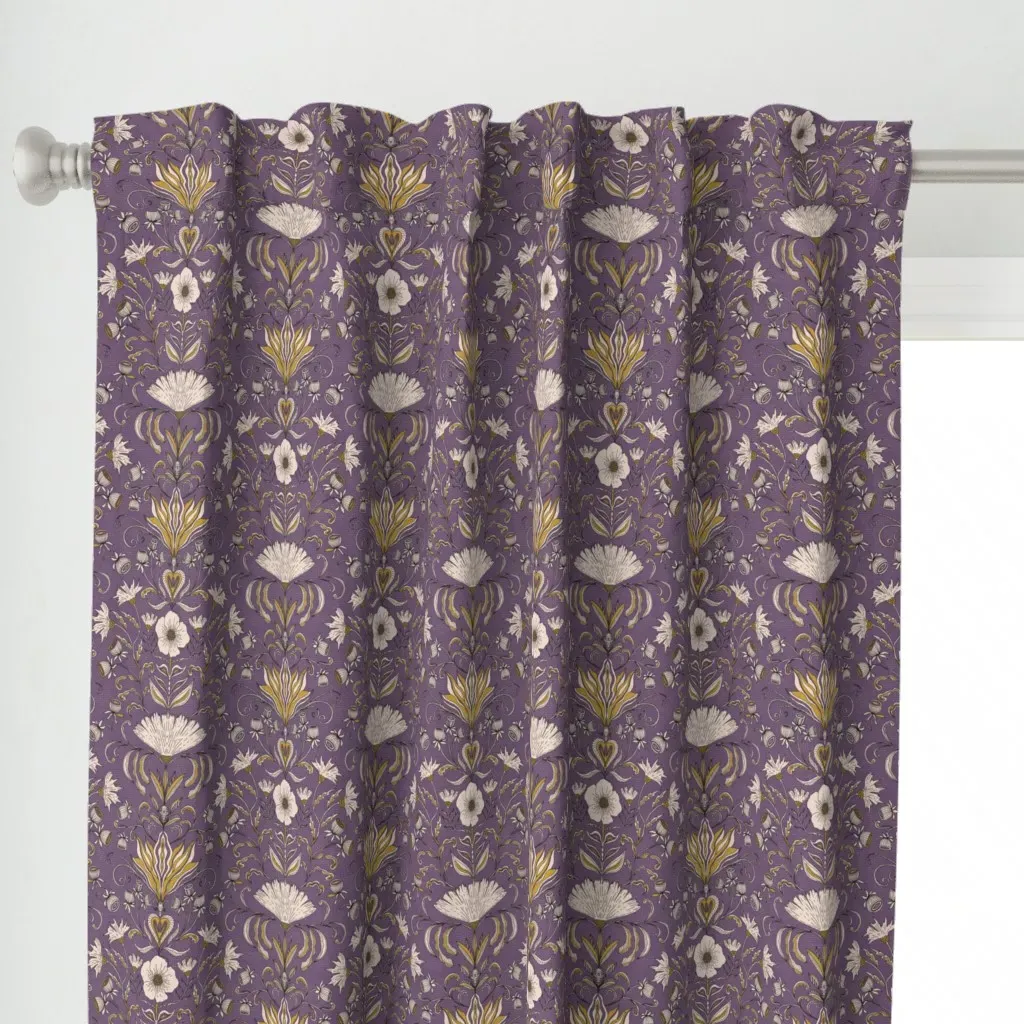 Vintage Wild Medium Curtain Panel - Purple alternate view